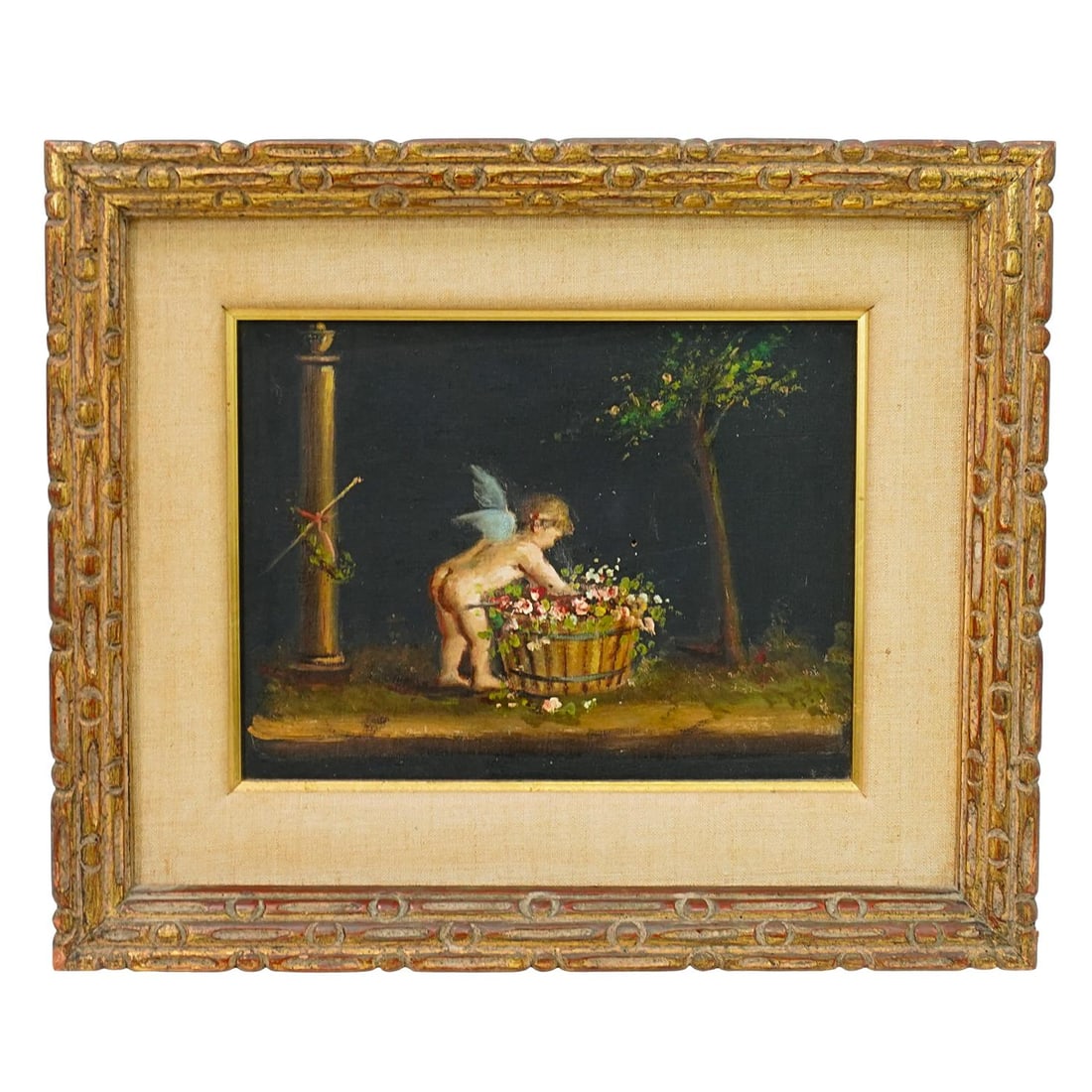 Putti Cherub Gathering Roses' Oil Painting On Canvas (1 of 4)