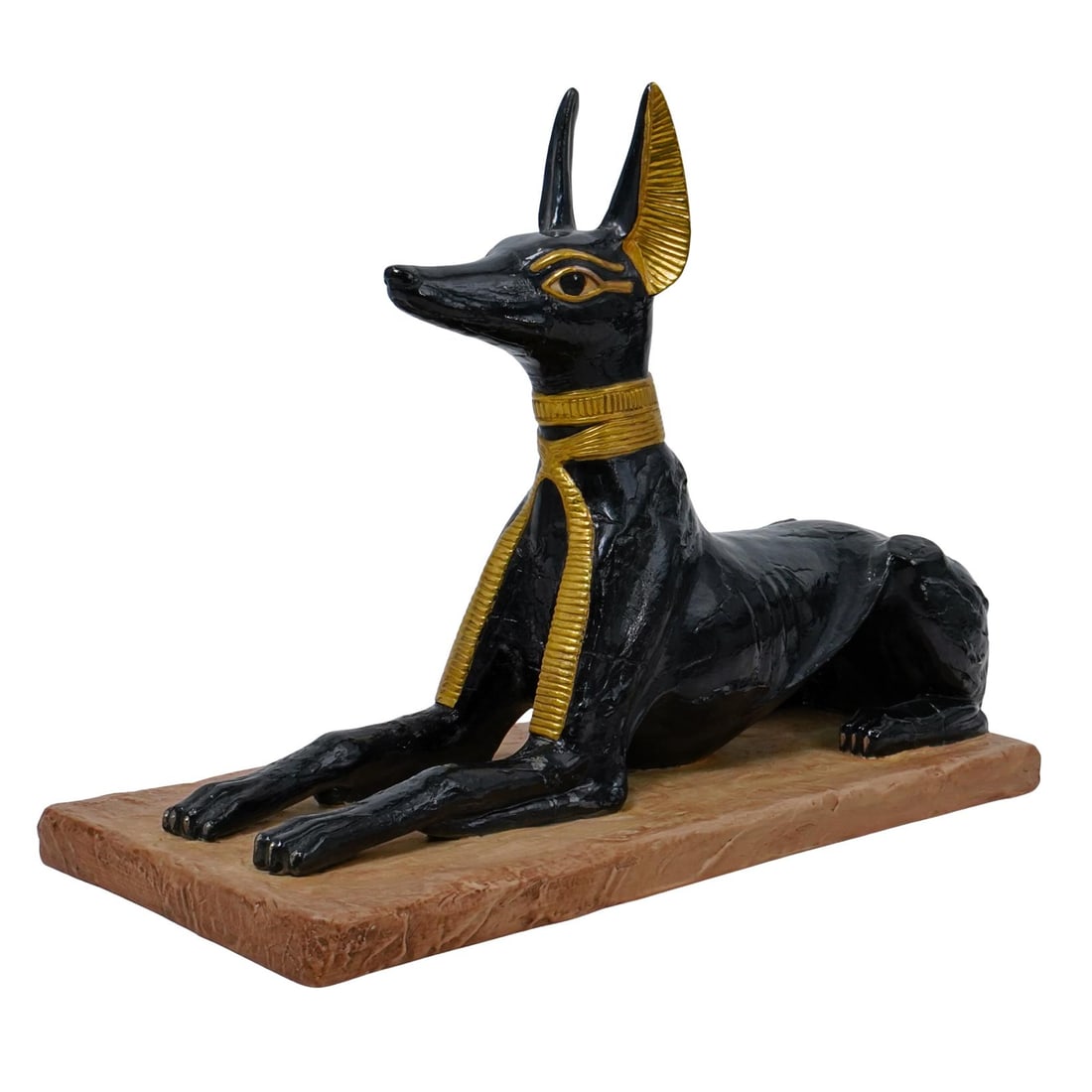 Boehm Egyptian Salutes God Anubis Limited Edition Porcelain: DESCRIPTION: Limited edition Boehm porcelain Anubis sculpture, replica of the "God Anubis" from King Tutankhamun's tomb. Made to salute the I.S. Bicentennial, between 1976-1979. The head is painted in