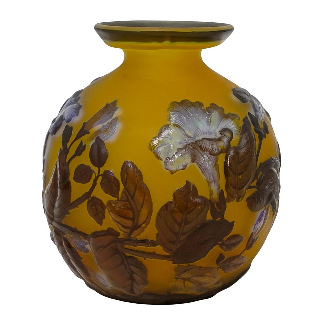 Galle Style Round Cameo Glass Vase (1 of 5)