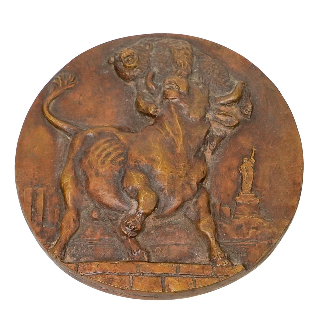 Mark Salman Bronze Medal featuring Bear and Bull (1984) (1 of 7)