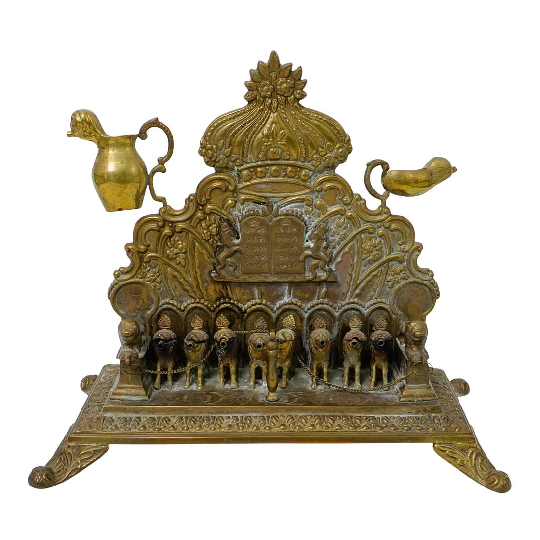 Antique Brass Hanukkah Menorah (1 of 8)
