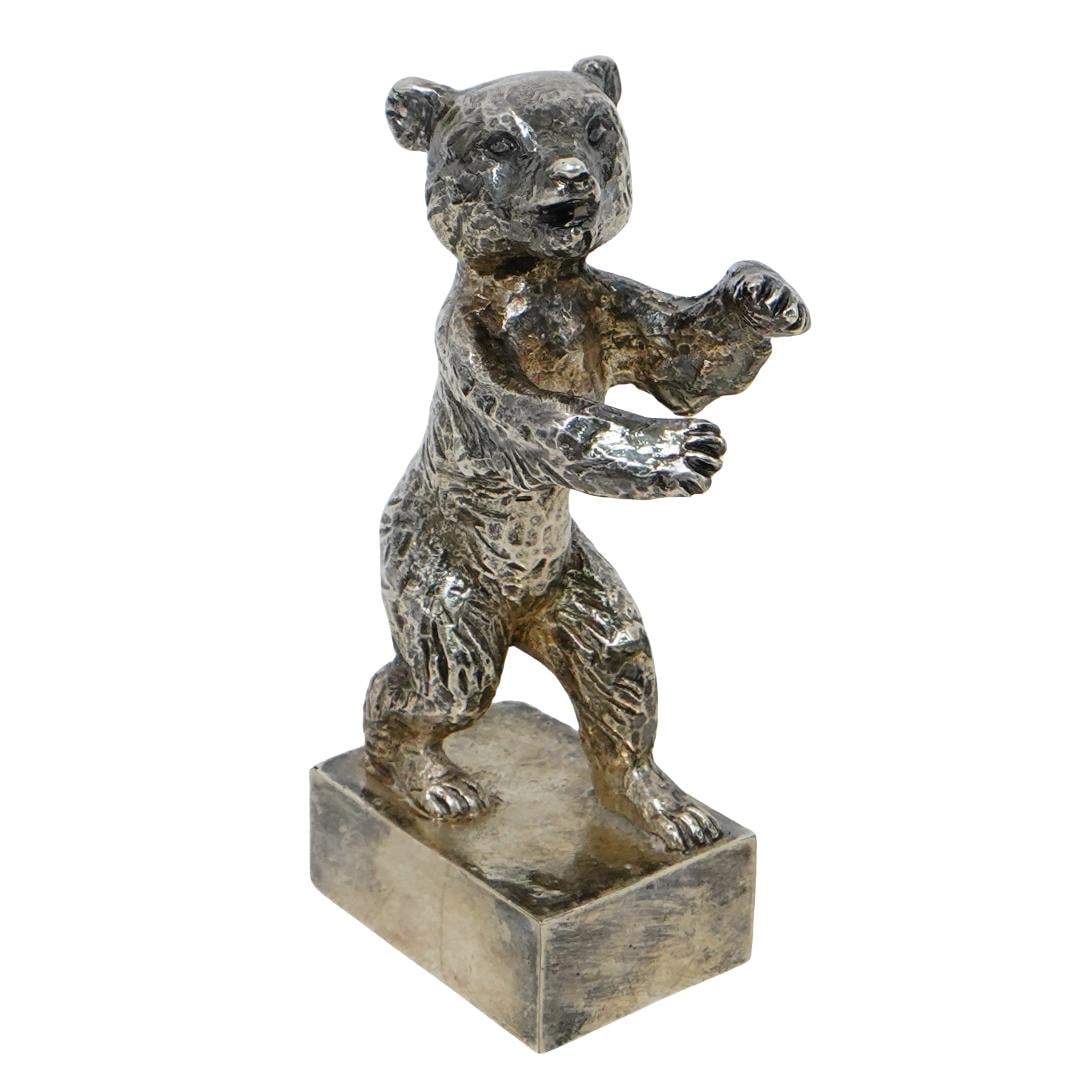 Berlin International Film Festival Silver Plated Bear Trophy Replica: DESCRIPTION: Silver plated replica of Berlin International Film Festival silver bear. The Silver Bear is an award presented annually at the Berlin International Film Festival. This is a silver plated 