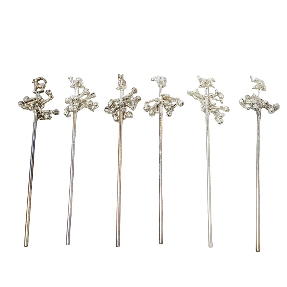 (6 Pc) Silver Plated Cocktail Stirrers/Swizzle Sticks (1 of 8)