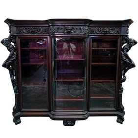 Large R.J. Horner Carved Mahogany Bookcase