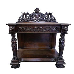 19th Century R.J Horner Mahogany Carved Buffet Server