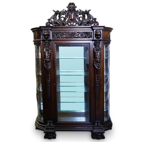 Antique R.J Horner Carved Mahogany China Cabinet