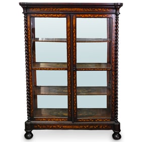 Antique Marquetry Wooden Cabinet
