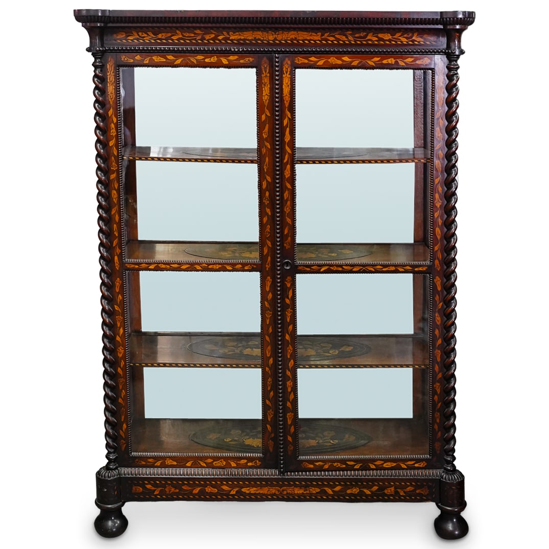 Antique Marquetry Wooden Cabinet (1 of 10)