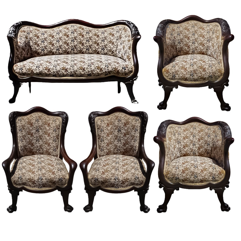 ( 5pc) Attrib. R.J Horner Oak Sofa and Chair (1 of 14)