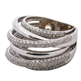 14k White Gold and Diamond Ring
