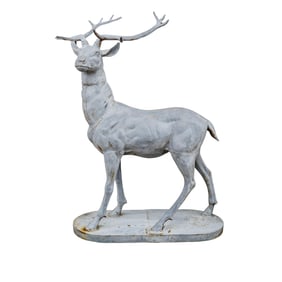 Life Size Antique Outdoor Cast Iron Deer Stag Statue