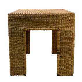 Mario Lopez Torres Low Square Rattan Side Table