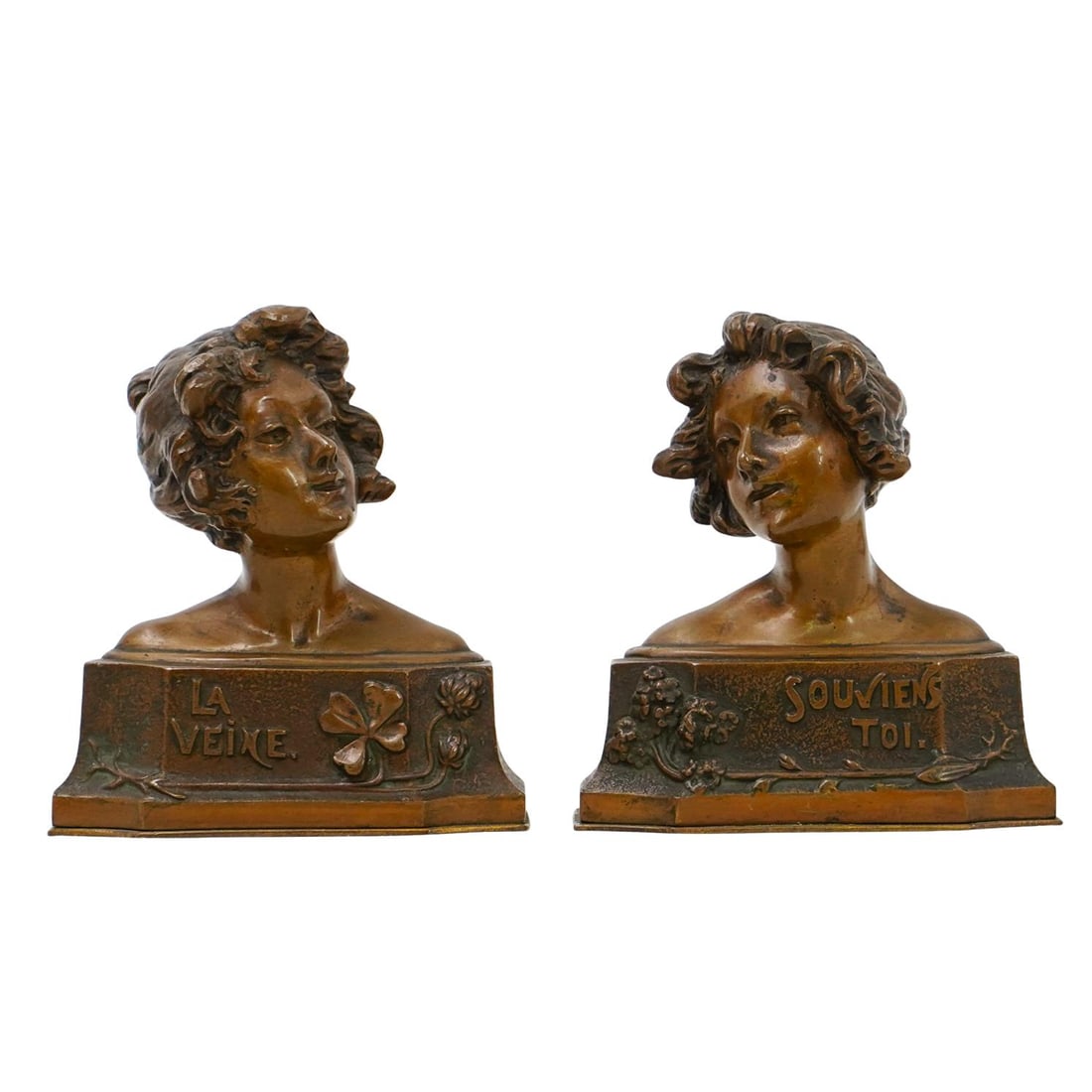 Art Nouveau Ruffino Besserdich Vienna Bronze Miniature Bust Sculptures (1 of 10)