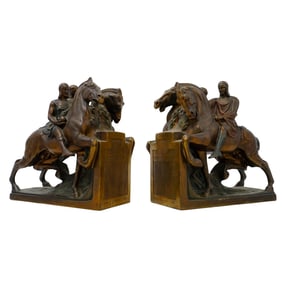 Pair Of Pompeian Bronze Co. Homers Iliad Bookends
