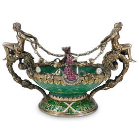 Antique Austro Hungarian Silver, Aventurine and Gemstone Tazza (1 of 16)