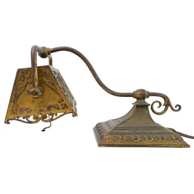 Wilkinson Brass and Slag Glass Desk Lamp