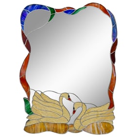 Art Nouveau Style Glass Mirror