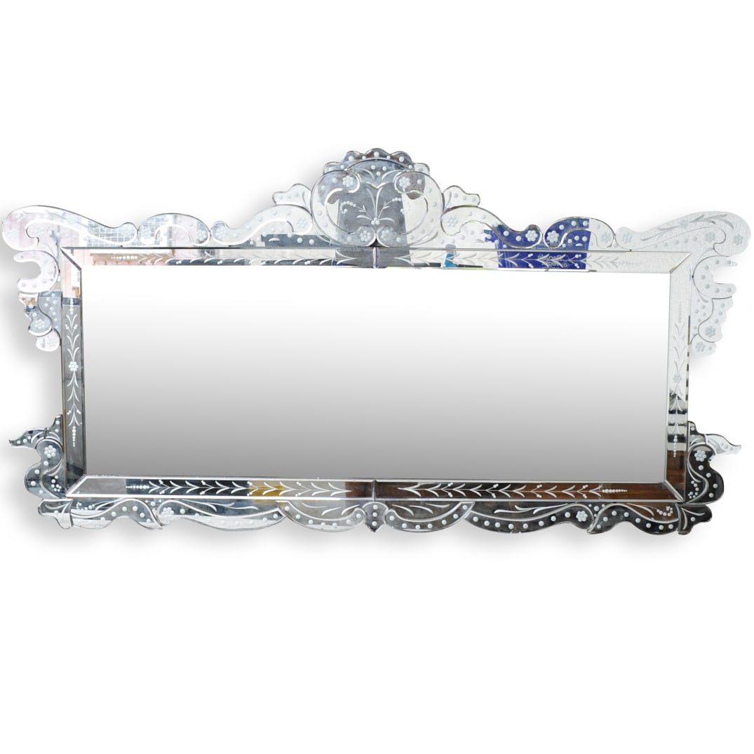 Large Vintage Venetian Etched Glass Mirror (1 of 5)