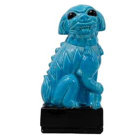 Chinese Foo Dog Turquoise Porcelain Glazed Porcelain