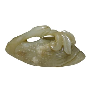 Chinese Carved Jade Crane