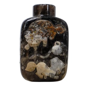 Antique 19th Cent. Chinese Brown Rock Crystal Snuff Bottle