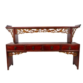 Antique 1840s Chinese Small Rosewood Altar