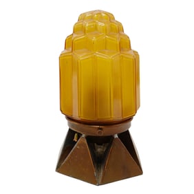 Art Deco Amber Glass Lamp