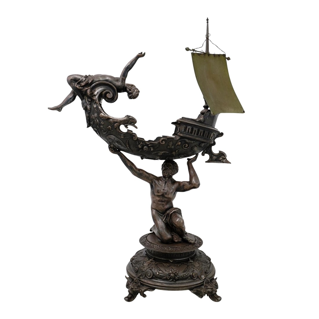 Antique Spelter "Neptune with Ship" Sculpture (1 of 10)