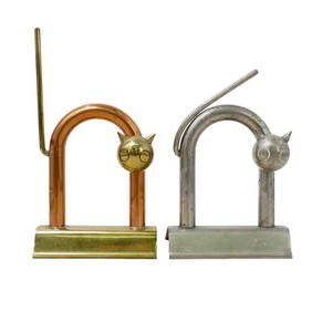 (2 Pc) Art Deco Chase Cat Doorstops By Walter Von Neesen (1 of 9)