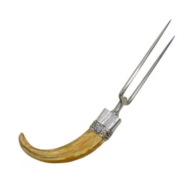 Antique Sterling Silver and Horn Meat Fork