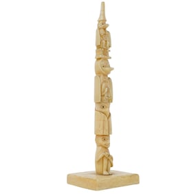 Antique Carved Bone Native American Totem Figurine