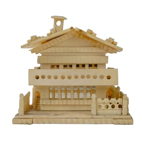 Antique Chinese Carved Bone House Figurine