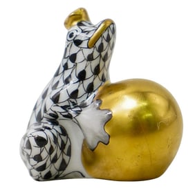 Herend Porcelain "Frog Prince" Fishnet Figurine