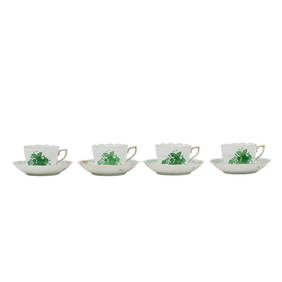 (8 Pc) Herend Porcelain "Chinese Bouquet Green" Demitasse Set (1 of 8)