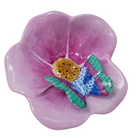Herend Porcelain "Butterfly On Flower" Figurine
