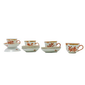 (10 Pc) Herend Porcelain "Chinese Bouquet Rust" Demitasse Set (1 of 12)