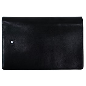 Mont Blanc Black Leather Wallet with Notepad