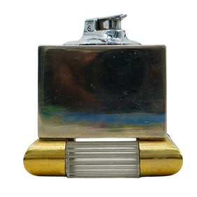 Tomasso Barbi Chrome and Lucite Table Lighter