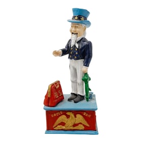 Mechanical Cast Iron "Uncle Sam" Coin Bank