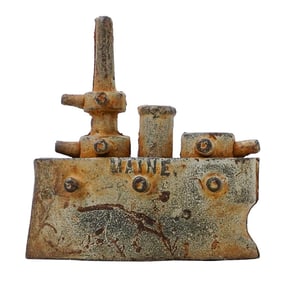 Antique Cast Iron Battleship Maine Mechanical Coin Bank