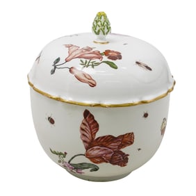 Antique Meissen Porcelain Covered Bowl By Johann Christoph Ludwig Lucke