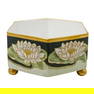 Limoges Hand Painted Lotus Porcelain Footed Bowl