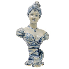 J. Berthoz Female Bust Porcelain Sculpture