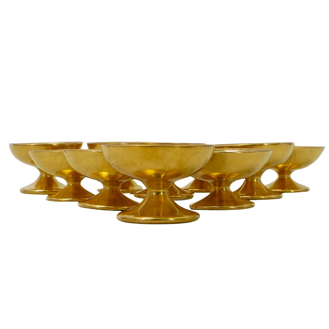 (10 Pc) Vintage Gilt Porcelain Salt Cellars (1 of 5)