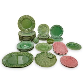 (36 Pc) Bordallo Pinheiro Majolica Ceramic Dish Collection