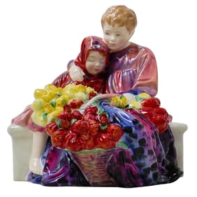 Royal Doulton "Flower Seller Children" Group Porcelain Figurine