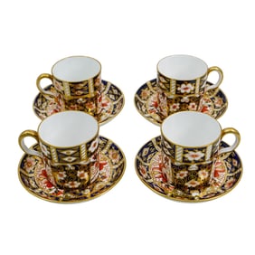 (8 Pc) Royal Crown Derby Porcelain Demitasse Coffee Set