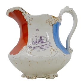 LaBelle China "Remember the Maine" Pitcher