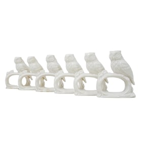 (6 pcs) Ceramic Owl Napkin Rings