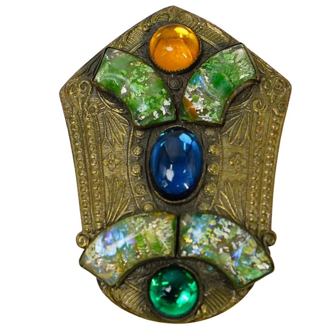 Antique Victorian Ornate Design Brass Hinged Sash Pin (1 of 4)